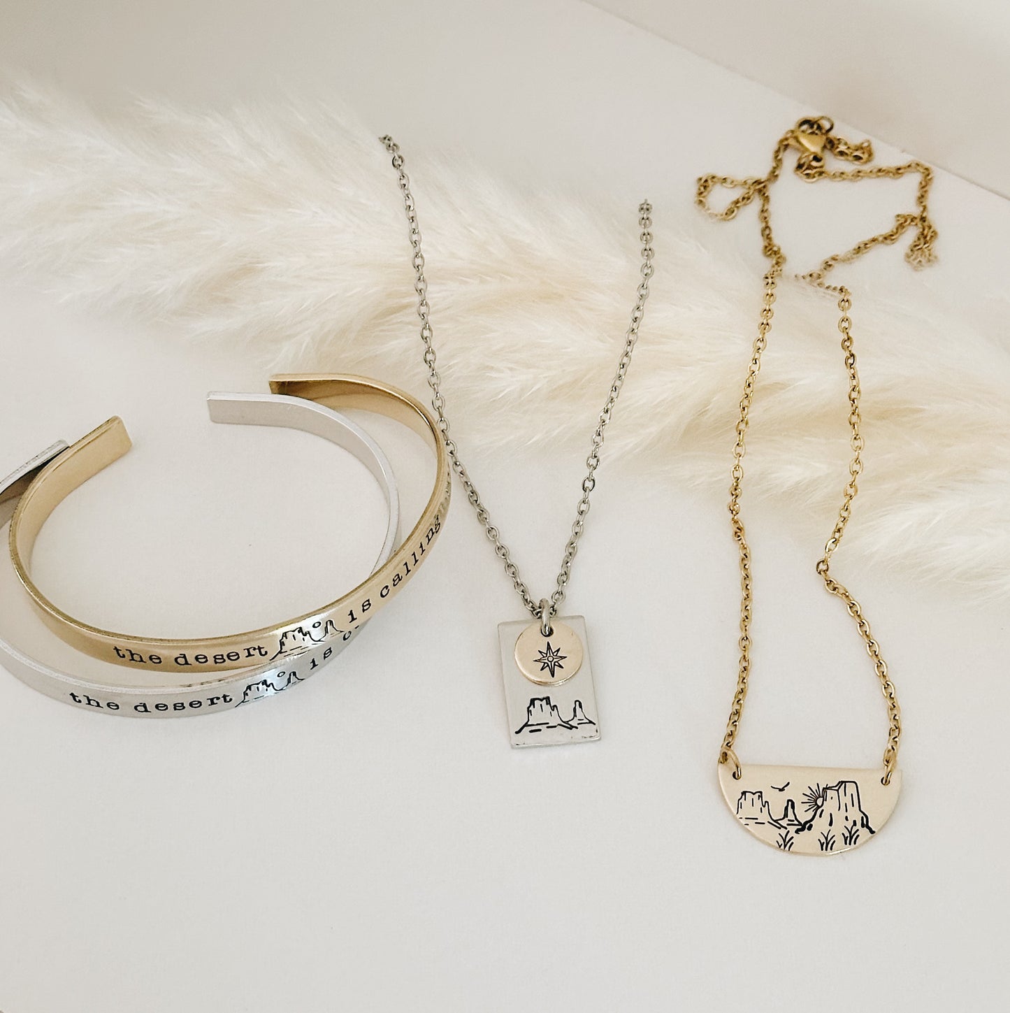 True North Desert, North Star and Mesas Necklace