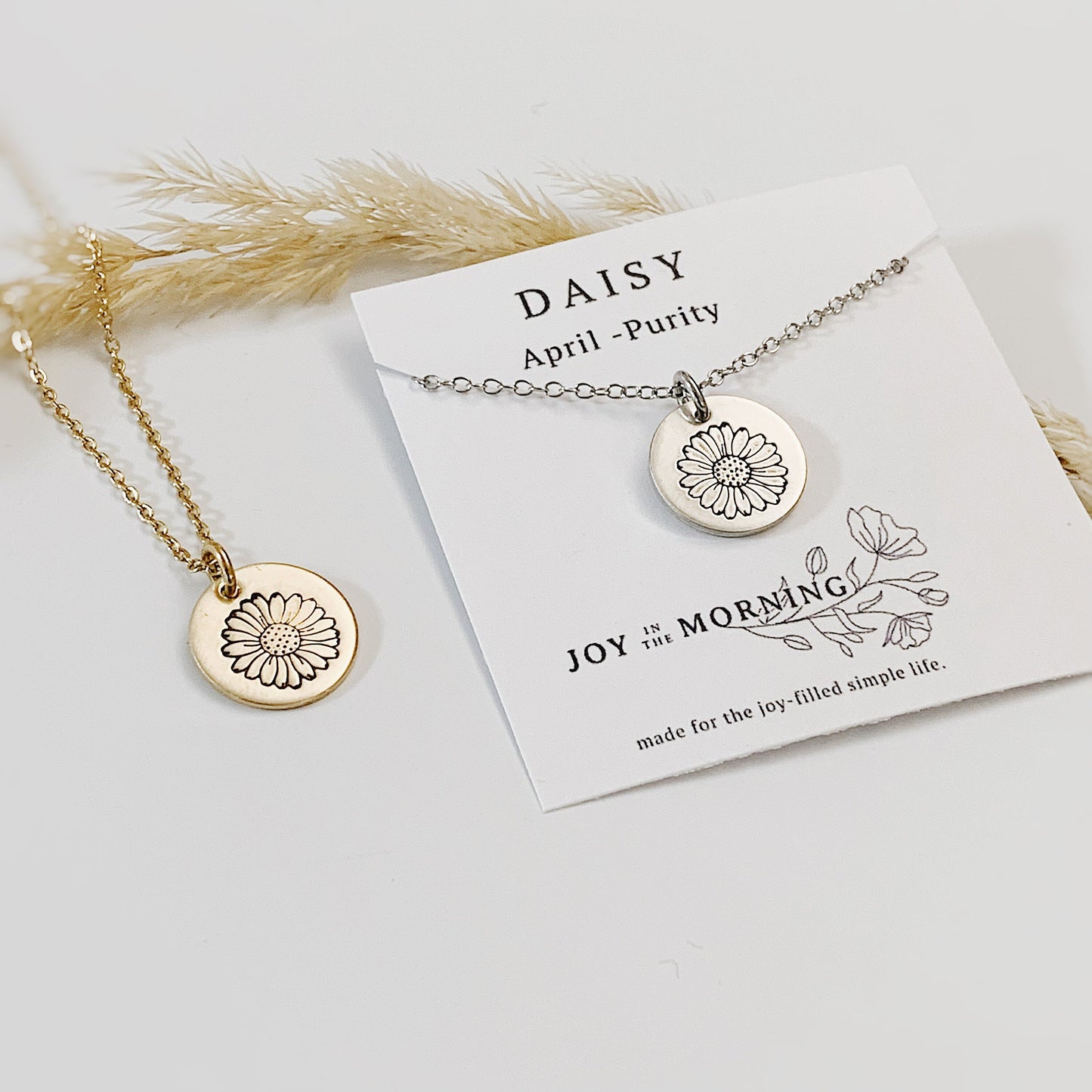 Birth Flower Necklace, Hand Stamped Jewelry