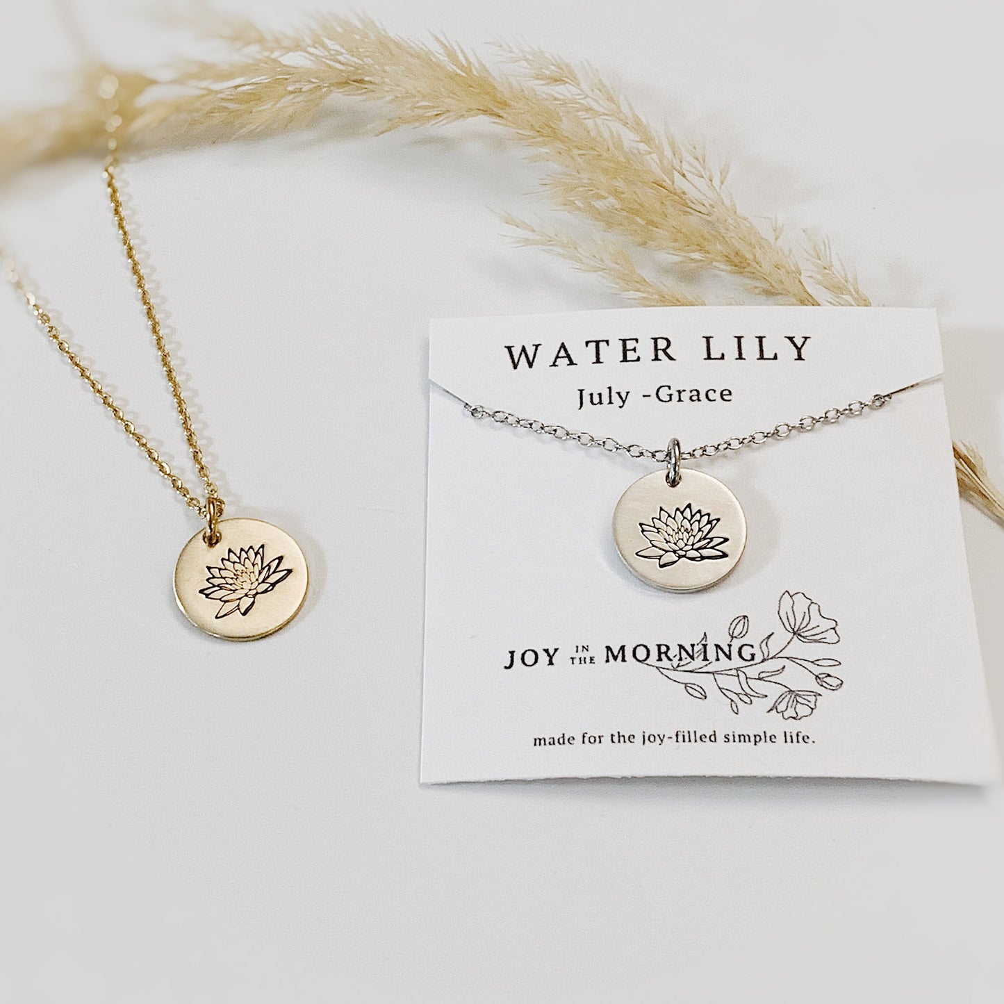 Birth Flower Necklace, Hand Stamped Jewelry