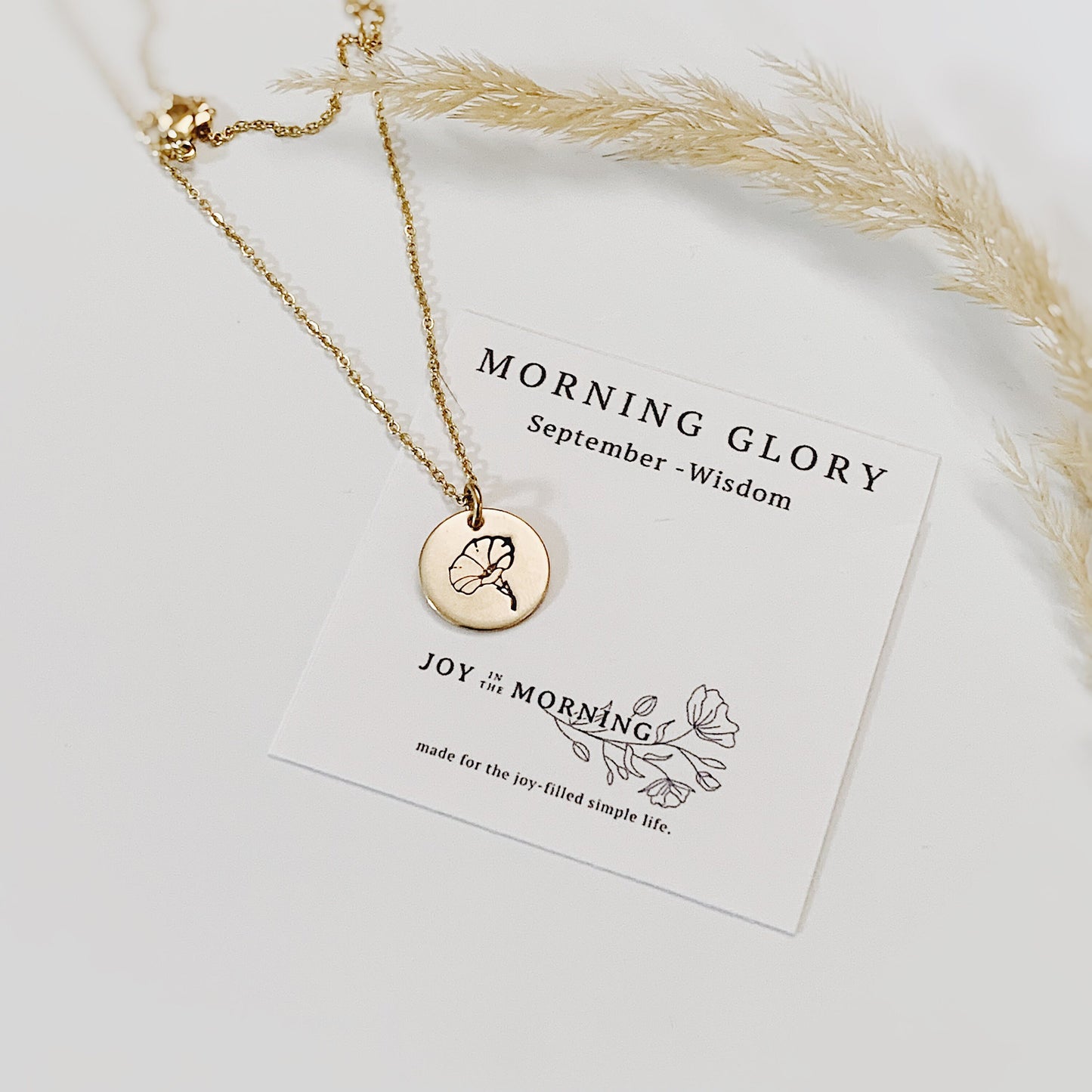 Birth Flower Necklace, Hand Stamped Jewelry