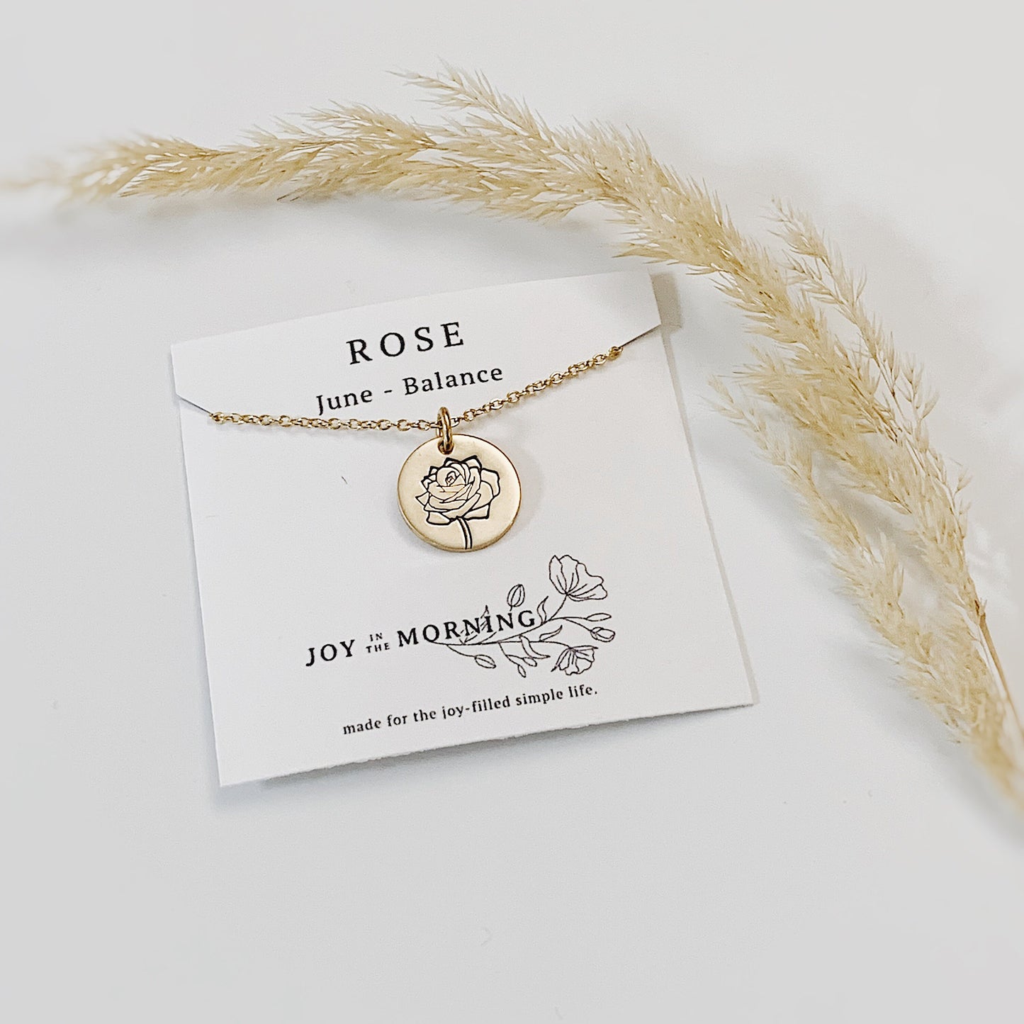 Birth Flower Necklace, Hand Stamped Jewelry