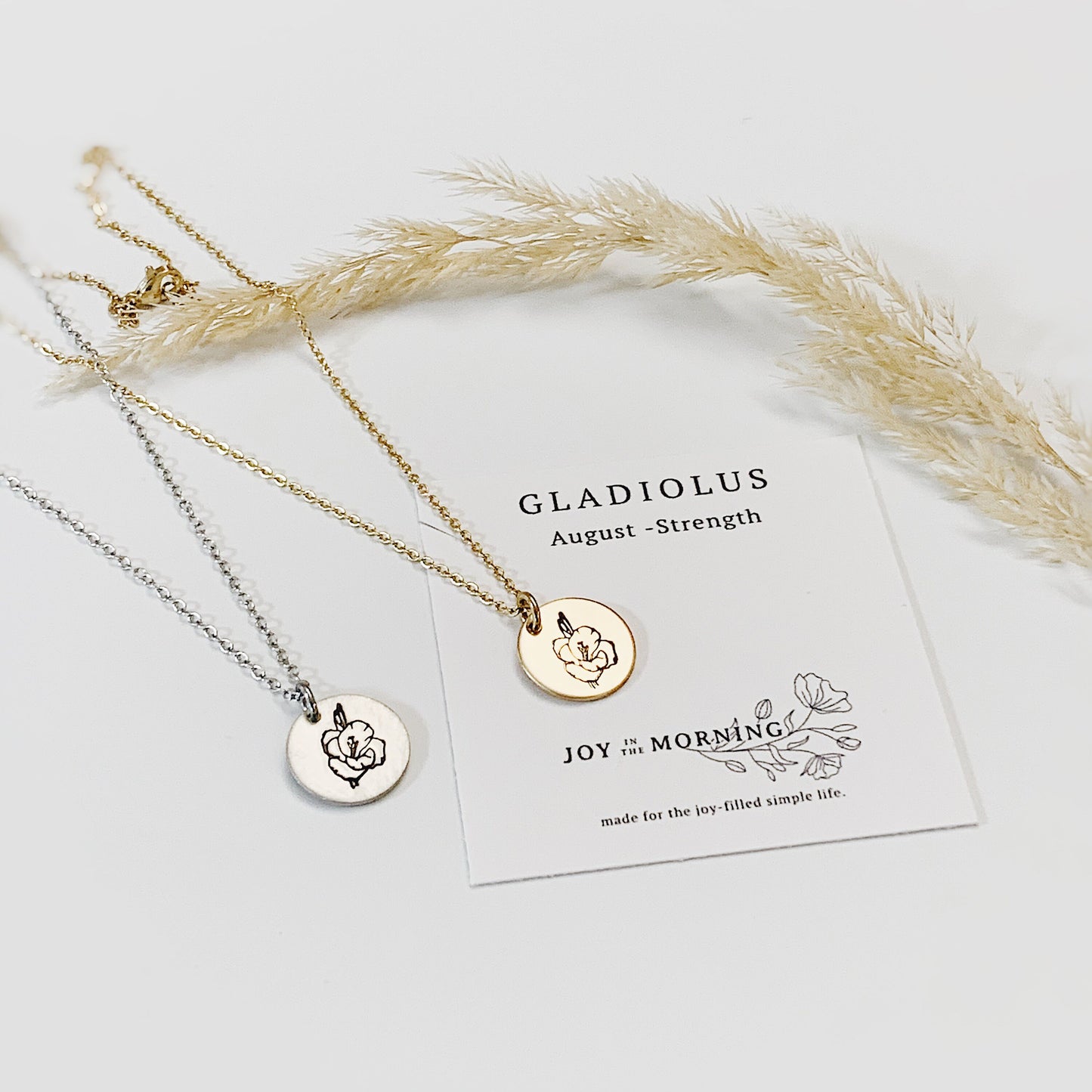 Birth Flower Necklace, Hand Stamped Jewelry