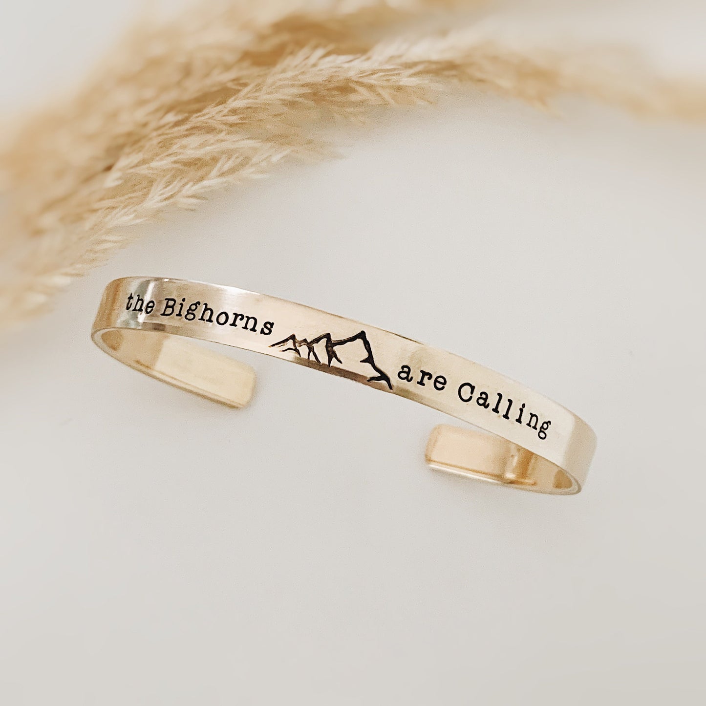 The Mountains are Calling Metal Cuff Bracelet