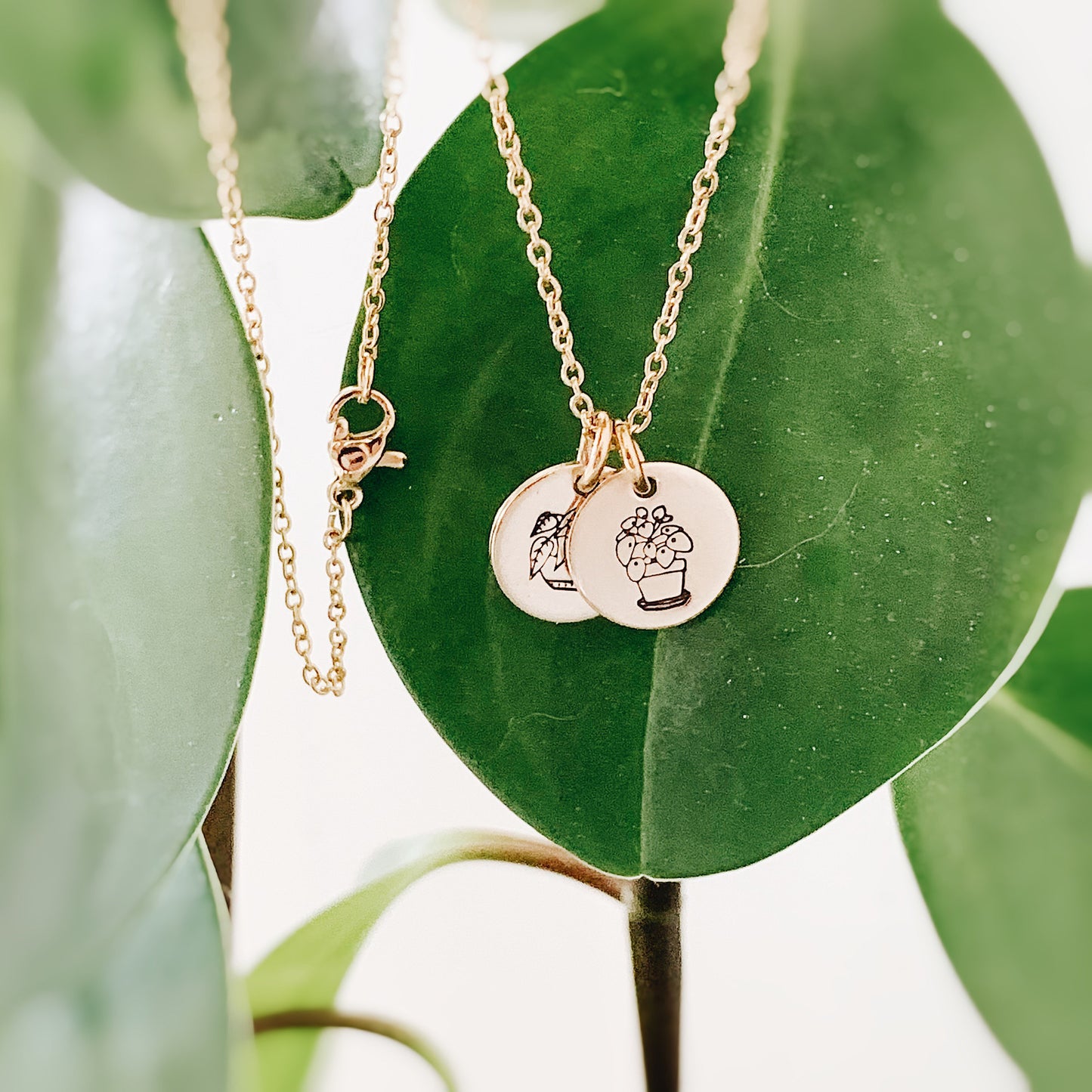 Plant Lover’s Necklace, Plant Lady, Pilea, Pothos