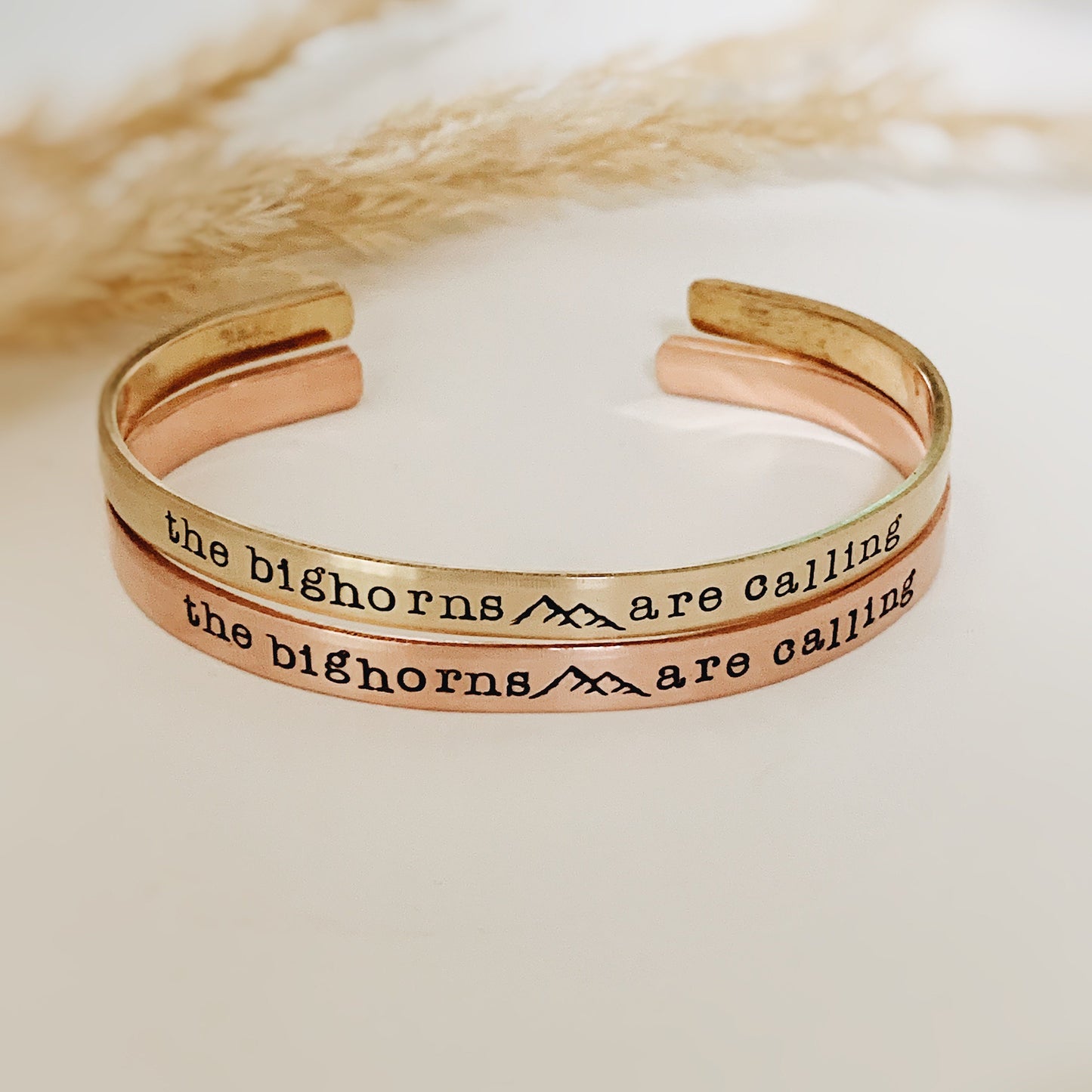The Mountains are Calling Skinny Metal Cuff Bracelet