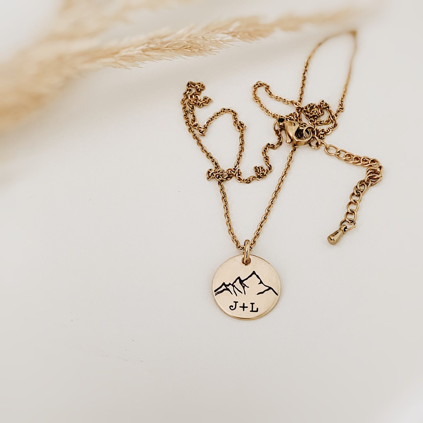 Custom Mountain Initial Necklace