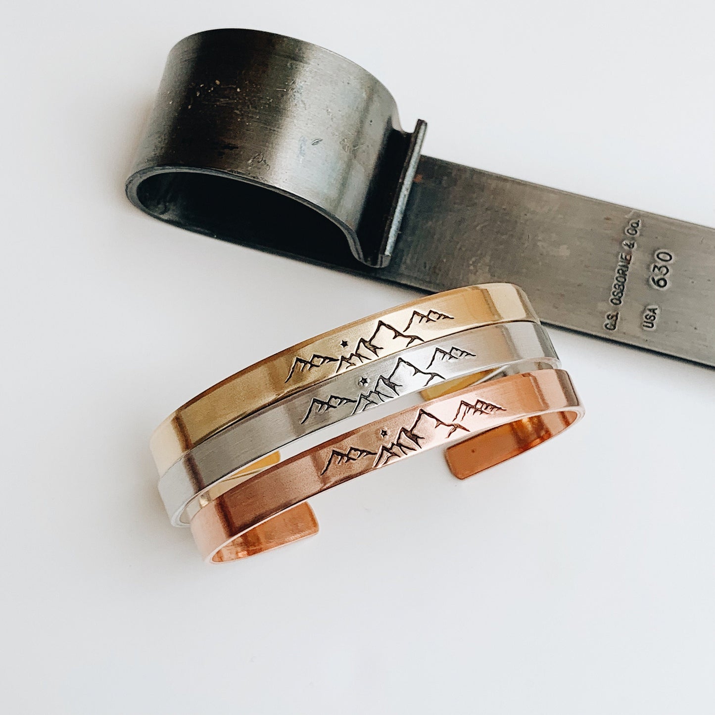 True North Mountain Metal Cuff Bracelet