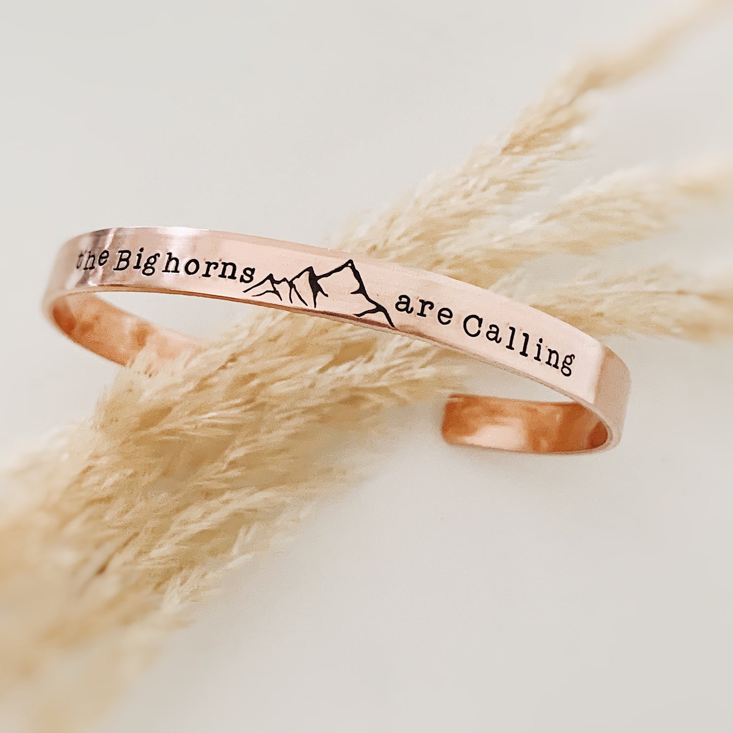 The Mountains are Calling Metal Cuff Bracelet