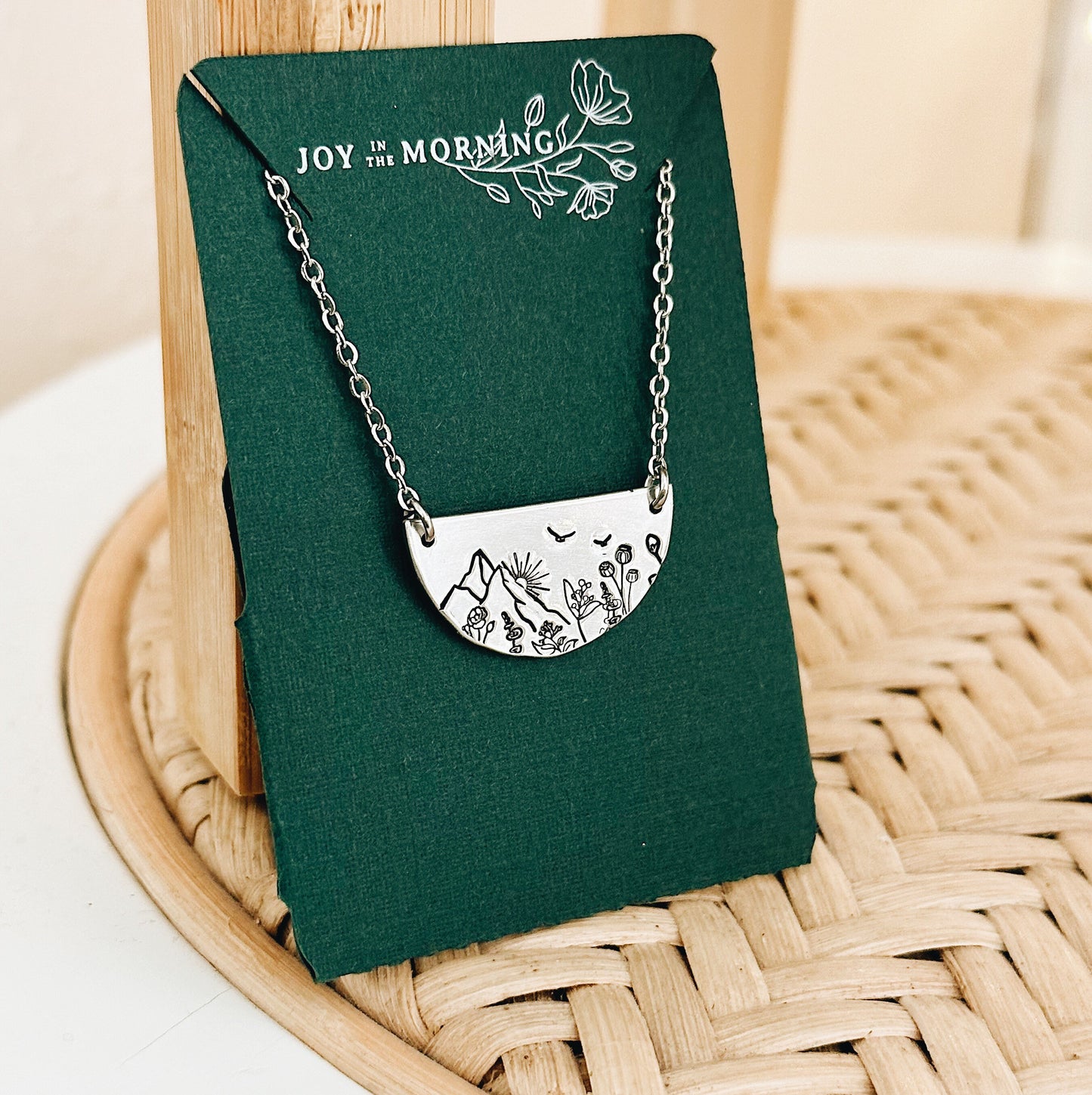 Sunrise Mountain Botanical Semi-Circle Necklace