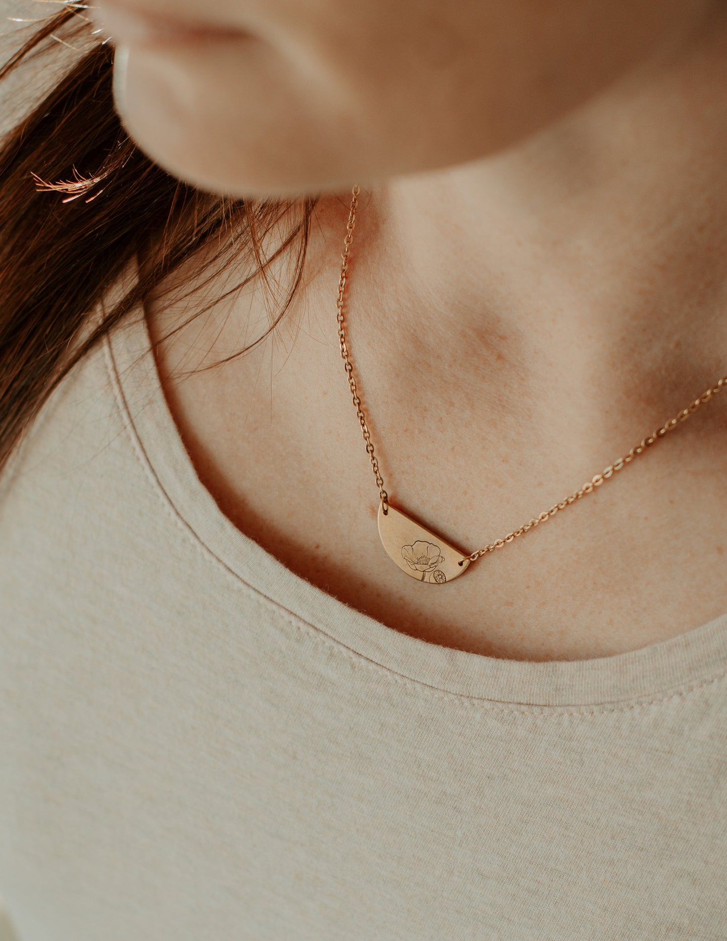 Wildflower Mountain Sky Semi-Circle Necklace