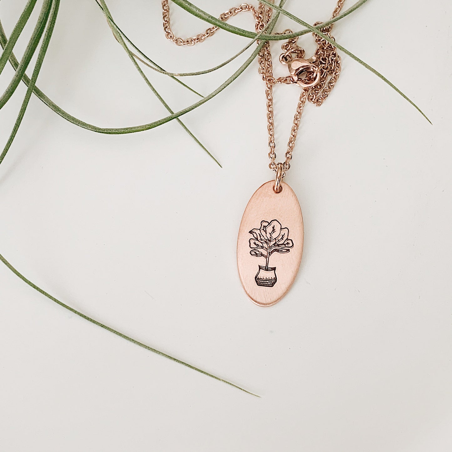 Fiddle Leaf Fig Necklace, Plant Lady