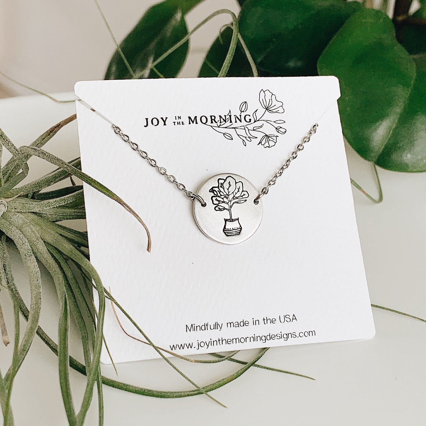 Fiddle Leaf Fig Necklace, Plant Lady